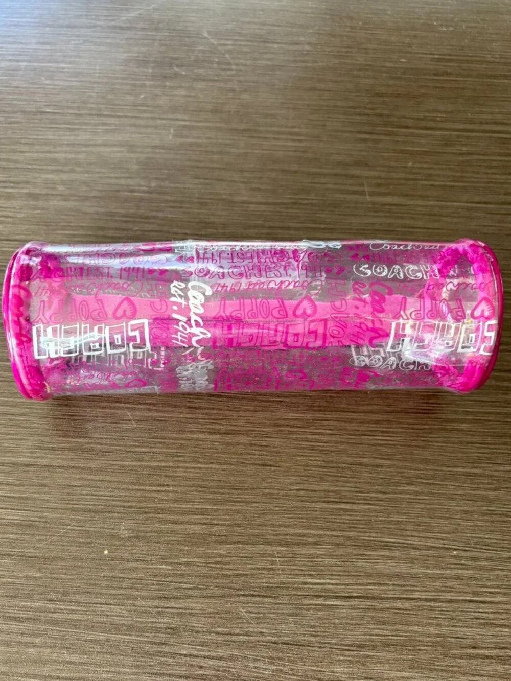 Coach Poppy Transparent Barrel Pouch (Pink) - Picture 3 of 7